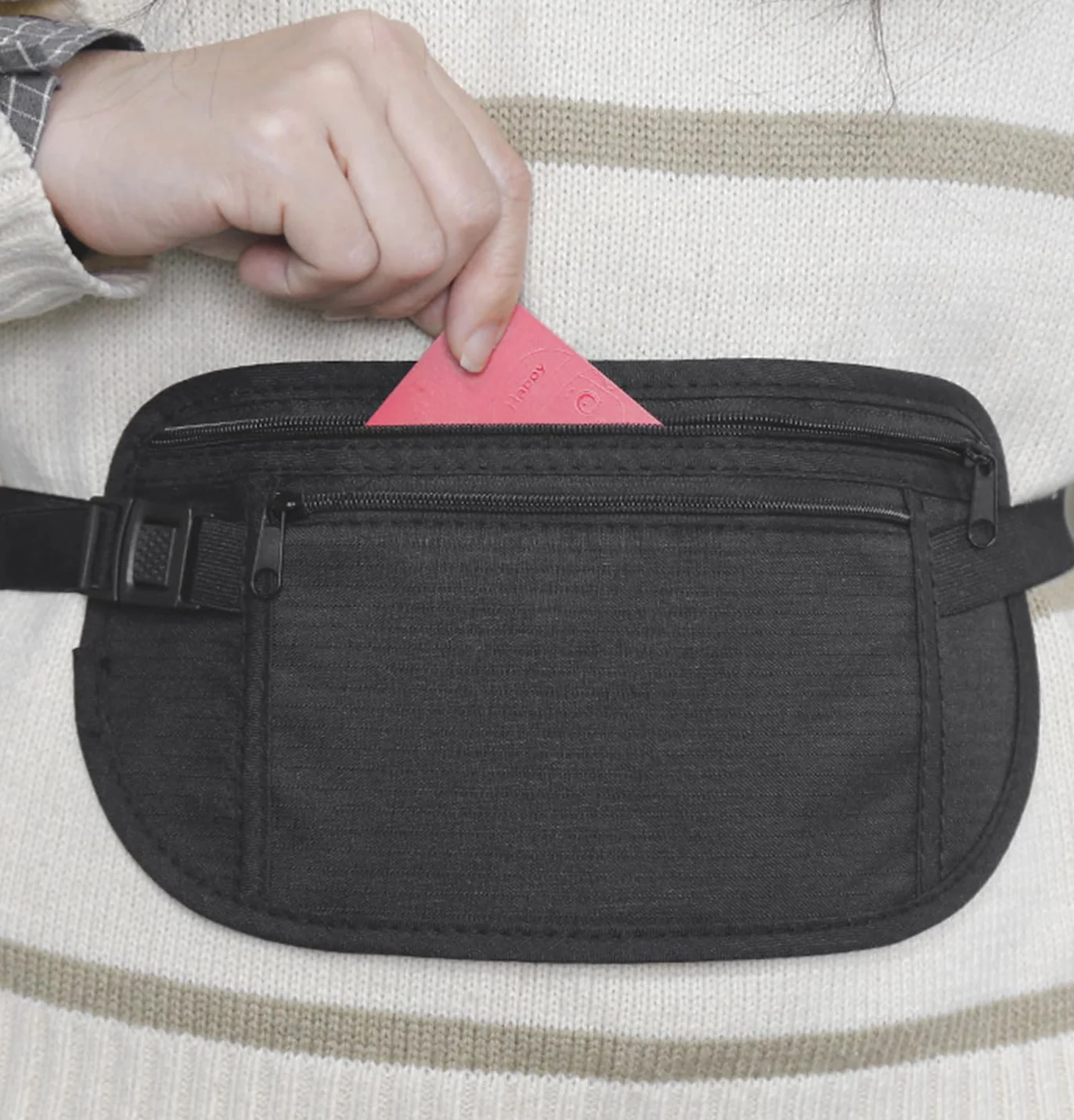 Sac Banane de Sécurité Antivol avec Protection RFID - Pochette Ceinture de Voyage