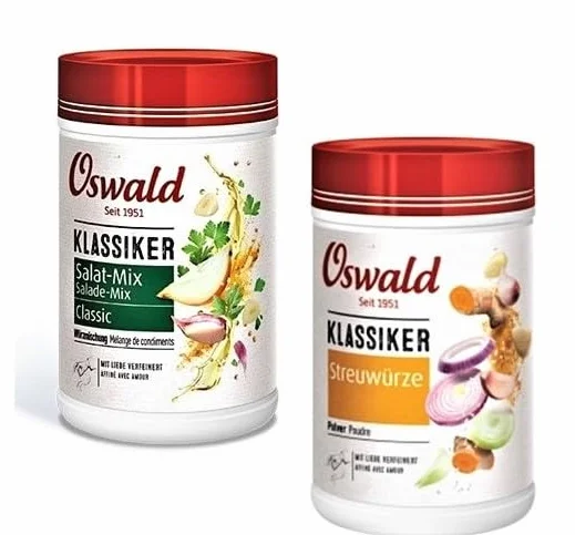 Oswald Epices mélange en poudre, 800 g - Assaisonnement en poudre à la manière suisse, pour assaisonner, affiner les sauces, la viande, le poisson