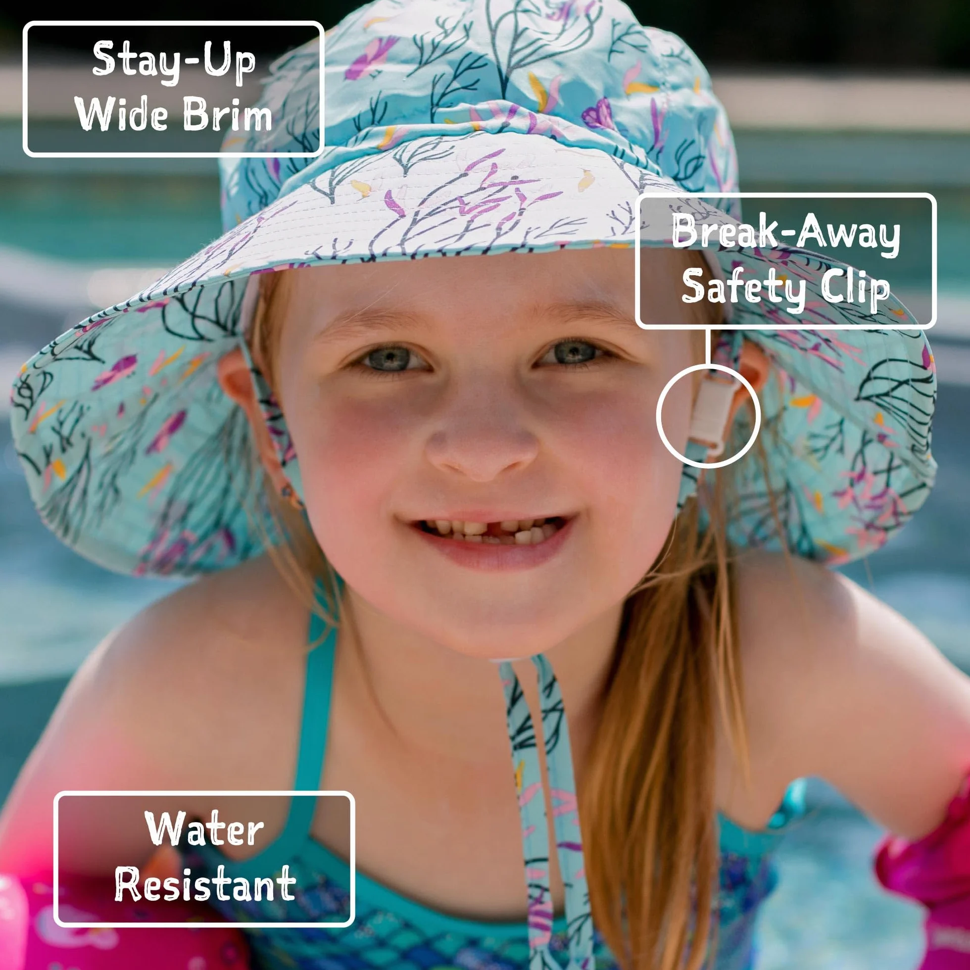 Jan & Jul Quick-Dry Swim Bucket Hat with Adjustable Strap