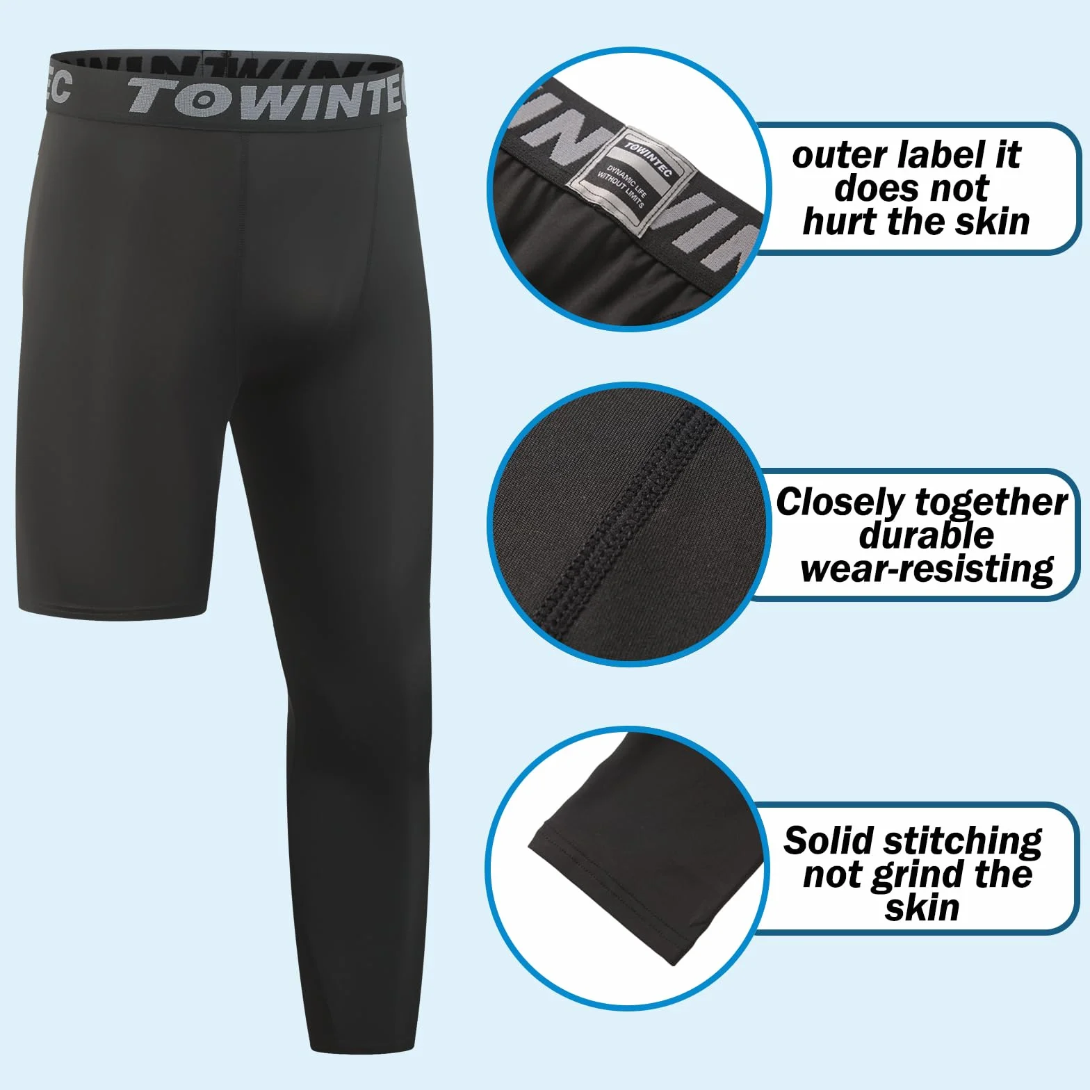 Pantalon de Compression Enfants One Legging Athlétiques Respirant Séchage Rapide Tight léger pour Basketball Fitness