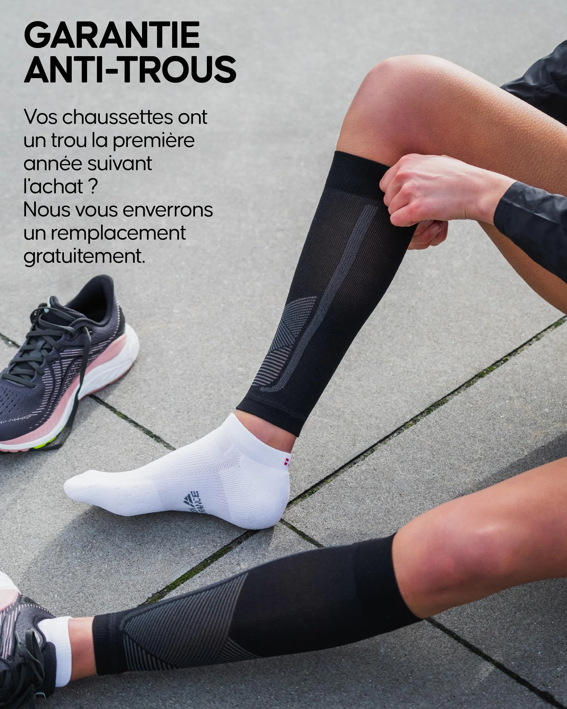 DANISH ENDURANCE Manchon de Compression Mollet 21-26 mmHg Récupération Musculaire Séchage Rapide Homme Femme Lot de 1 ou 3