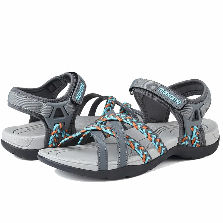 Maxome Sandales de randonnée pour femme confortables légères marche été sangles fermeture auto-agrippante plage