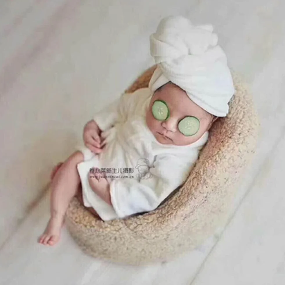 Photographie Nouveau-né Bébé Costume Peignoir Bain Serviette Tenues Accessoires Ensemble