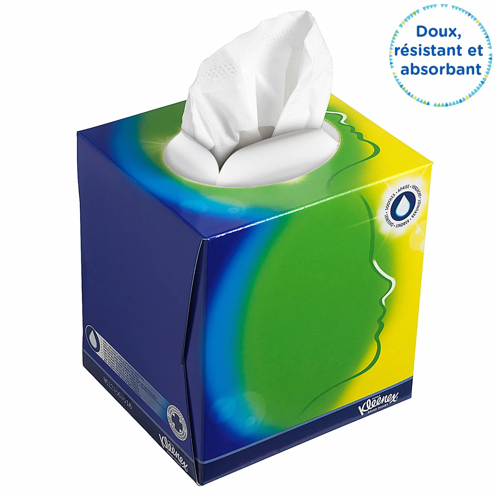 Kleenex Mouchoirs en Boîte Cubique, 3 Épaisseurs, Blancs, Ultra Doux, Absorbants, Sans Parfum, 12 Boîtes x 56 Mouchoirs (672 au Total), article 8825