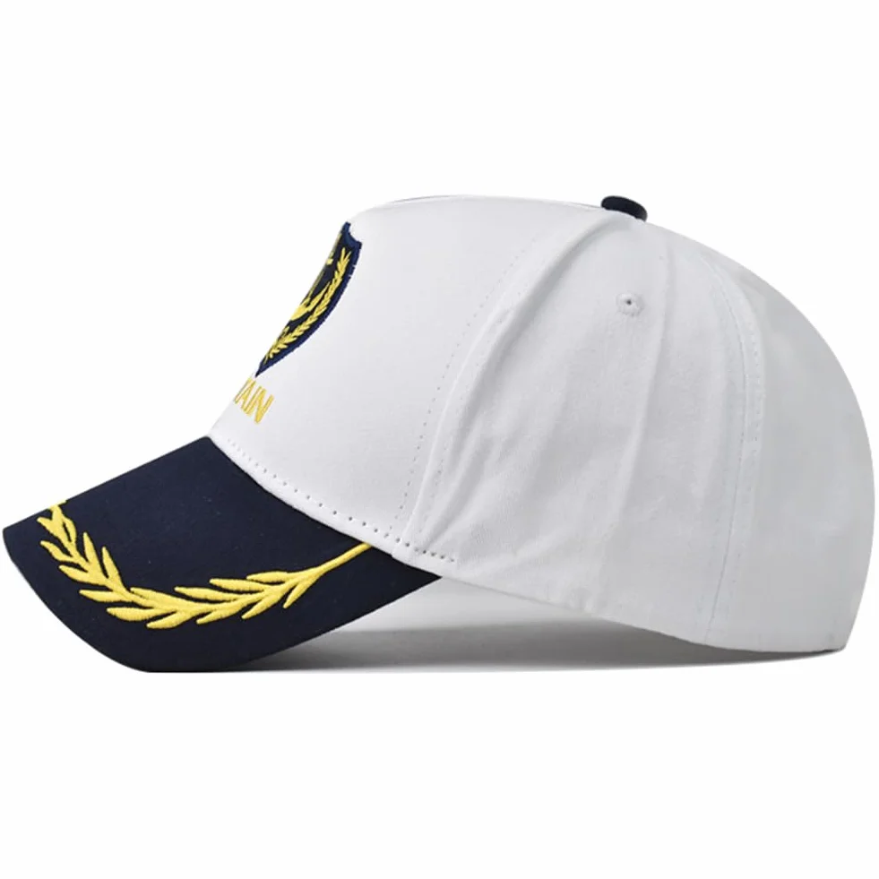 Chapeau de capitaine brodé ancre réglable nautique yacht marine baseball