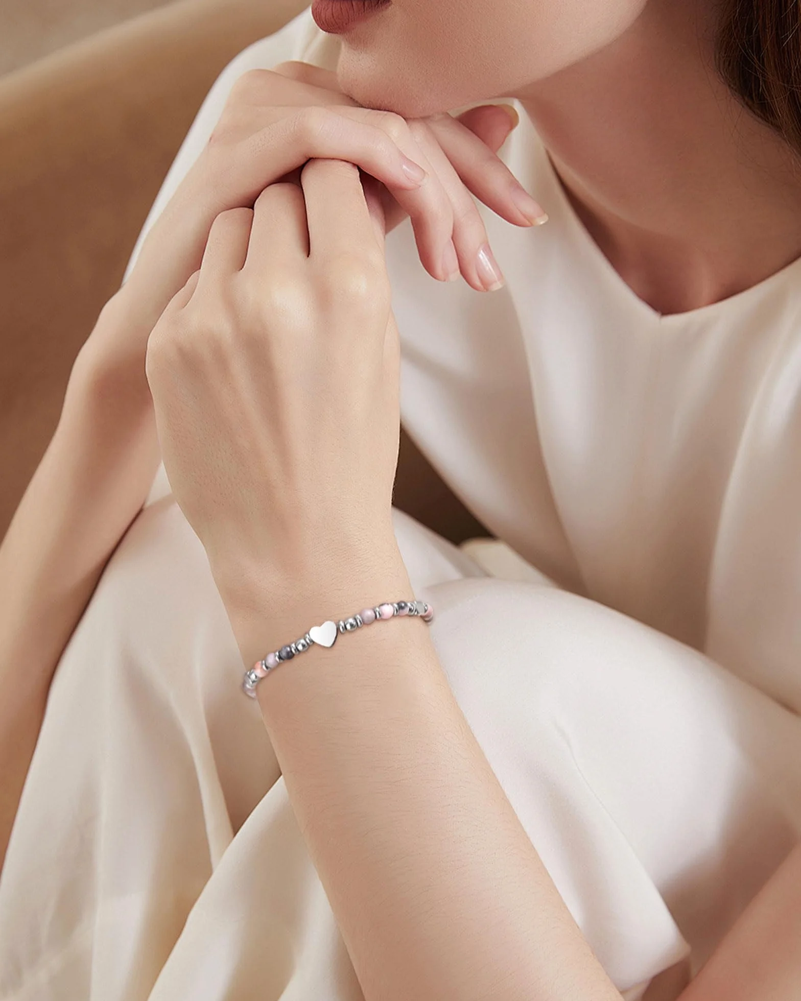 CheersLife Bracelet Pierres Naturelles pour Femme Cadeau Original