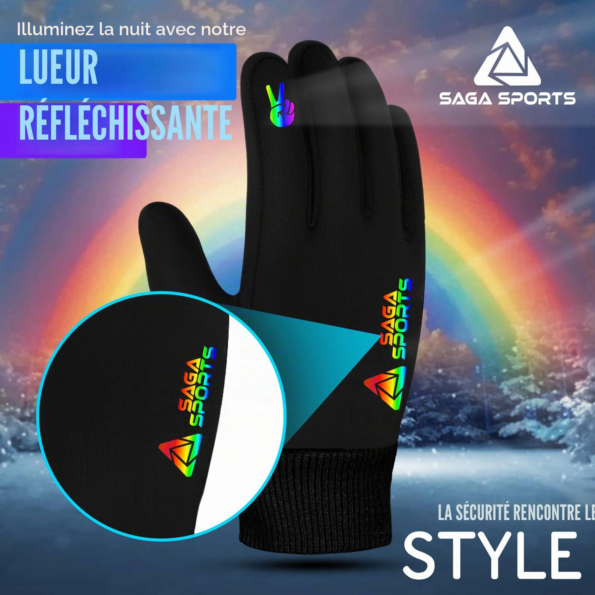 Gants Ski Enfant 5 Ans Résistants à l'Eau Tactiles Antidérapants Chauds Lavables en Machine