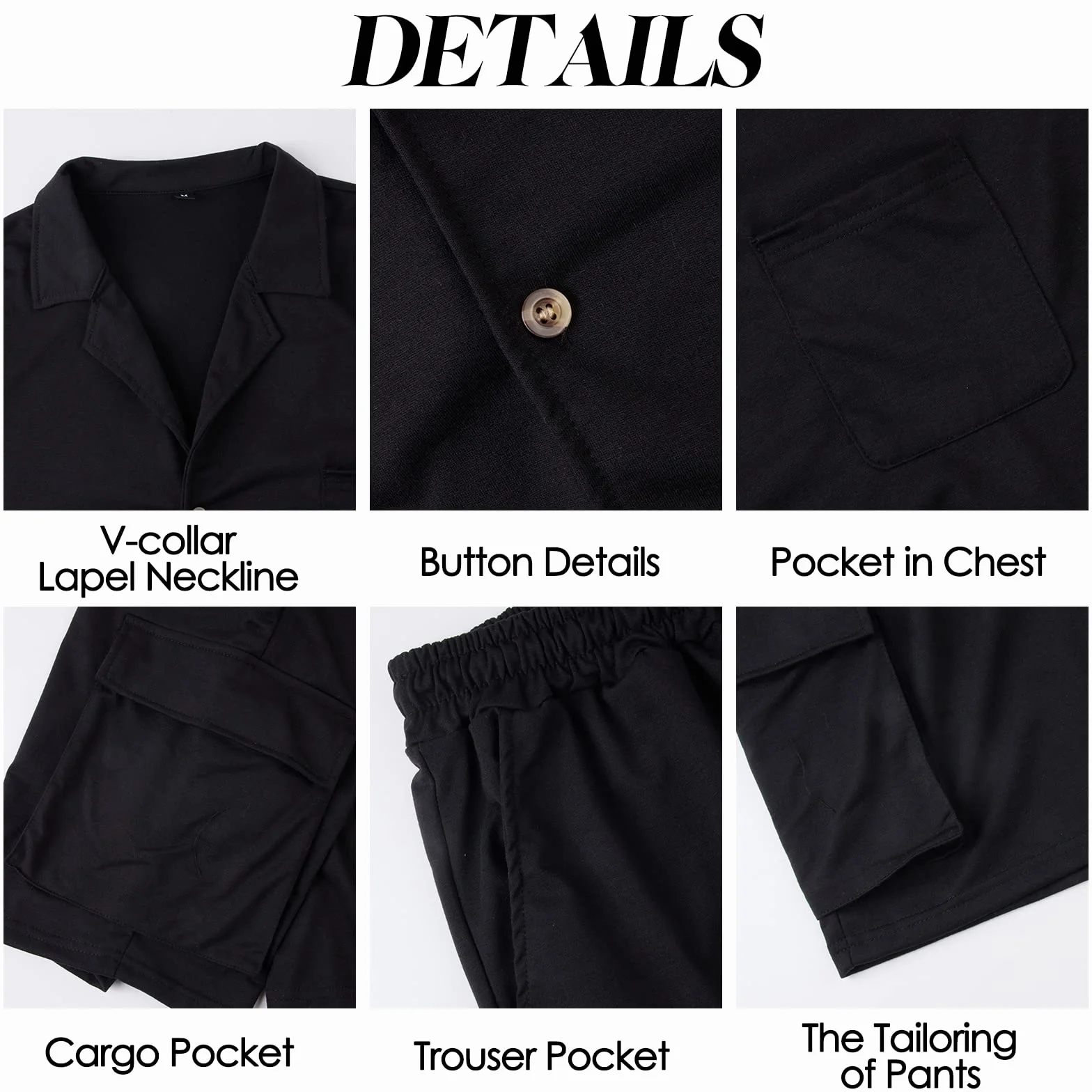 Fastkoala Homme Ensemble 2 Pièces Chemise Shorts Survêtement Costume Plage