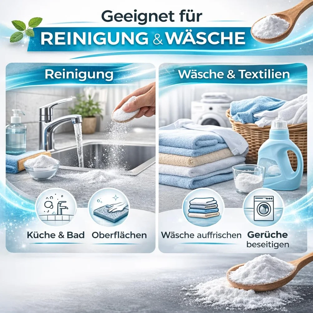 GiDeli Bicarbonate de Soude Qualité Alimentaire 10kg - Poudre de bicarbonate de sodium sans additifs - Idéal pour cuisiner, pâtisser, laver et nettoyer - Utilisation polyvalente dans la maison