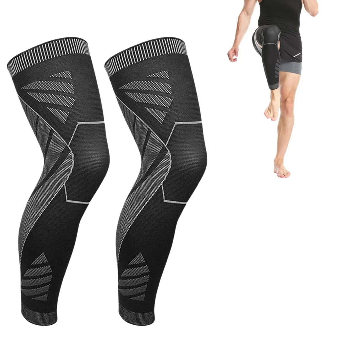 Flytex Manchons de compression jambe genou sport soulagement douleur