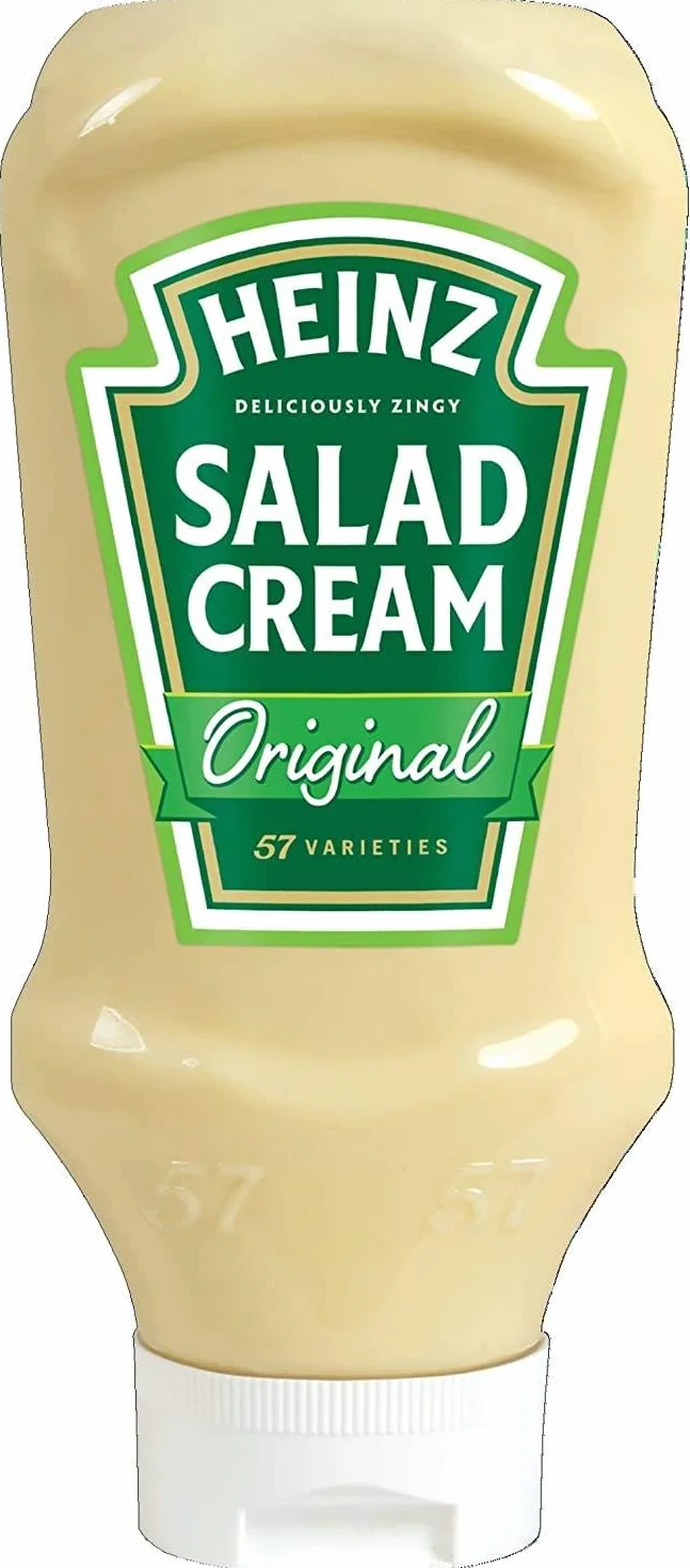 Heinz Salad Cream 605G ‘Original Tangy Taste’ qui en fait l’une des sauces les plus appréciées de Grande-Bretagne