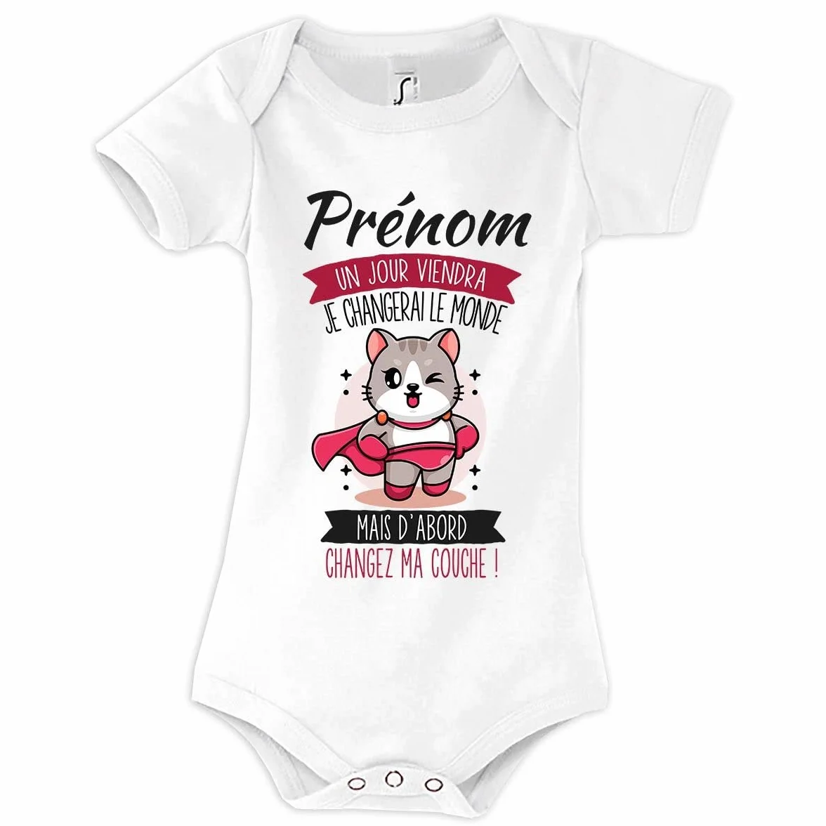 Body bébé prénom personnalisable | Cadeau Naissance Personnalisé pour Nouveau Né Fille et Garçon