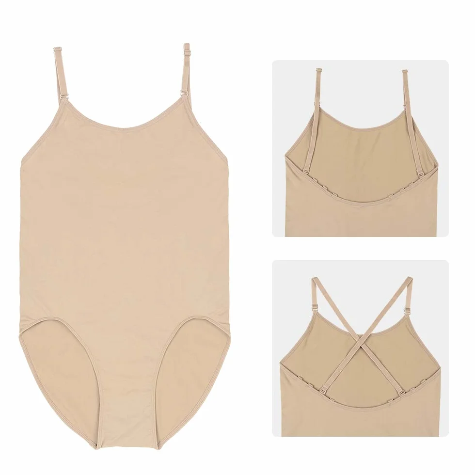 Soudittur Justaucorps de Danse Classique Gymnastique sans Couture Bodysuit avec Sangles Réglables