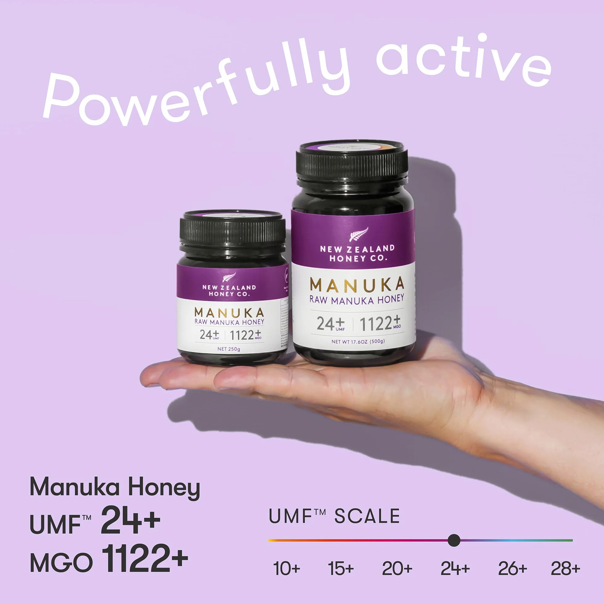 Miel de Manuka MGO 1122+ / UMF 24+ de New Zealand Honey Co. | Actif et brut | Fabriqué en Nouvelle-Zélande | 250g