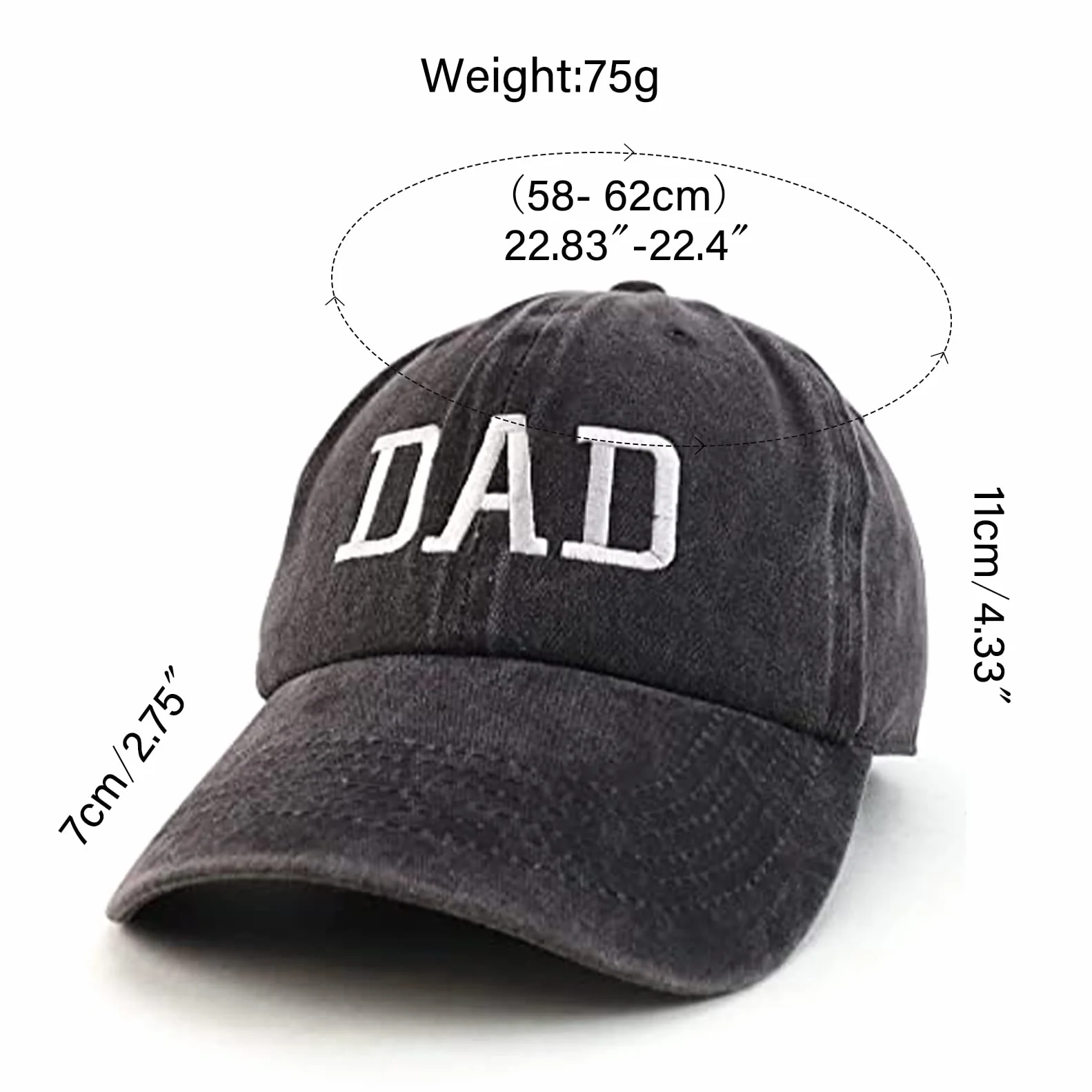 Casquette de Baseball en Coton Ajustable Broderie Maman Papa Chapeau Vintage Leisure Panama Hat
