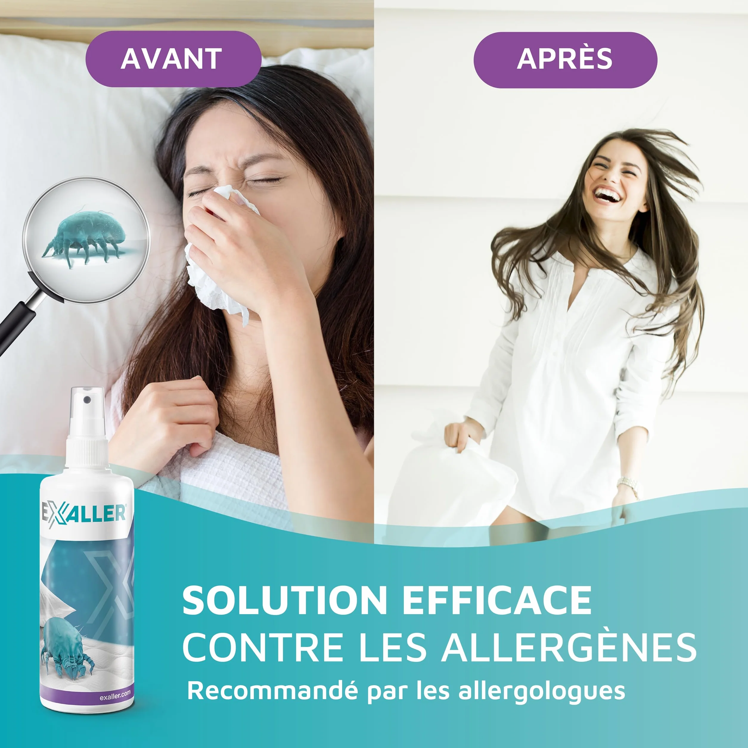 Spray Anti-Acariens 150 ml – Élimine 99% des acariens – 8 mois d'utilisation – Testé en laboratoire – Naturel & sans produits chimiques – Recommandé par les allergologues