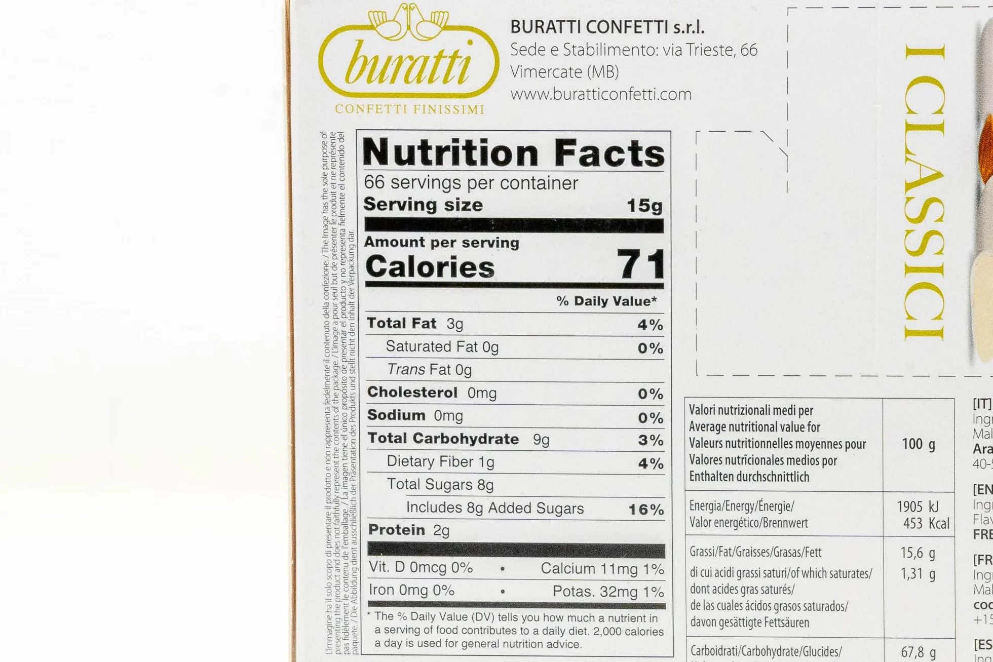 Buratti Confetti Dragées à l'amande Entière Blanches 1 Kg