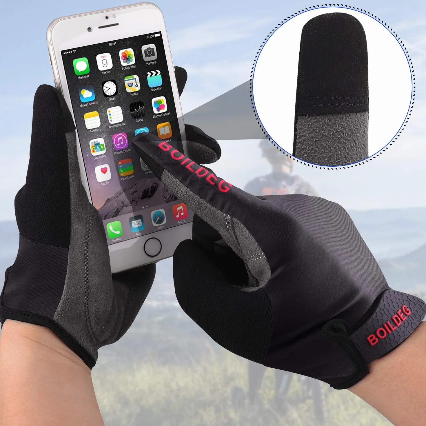 Gants de Cyclisme sans Doigts Antidérapant Absorption des Chocs Homme Femme
