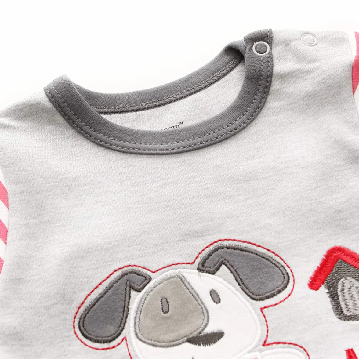 Kiddiezoom Lot de 3 bodies à manches courtes bio pour bébé garçon