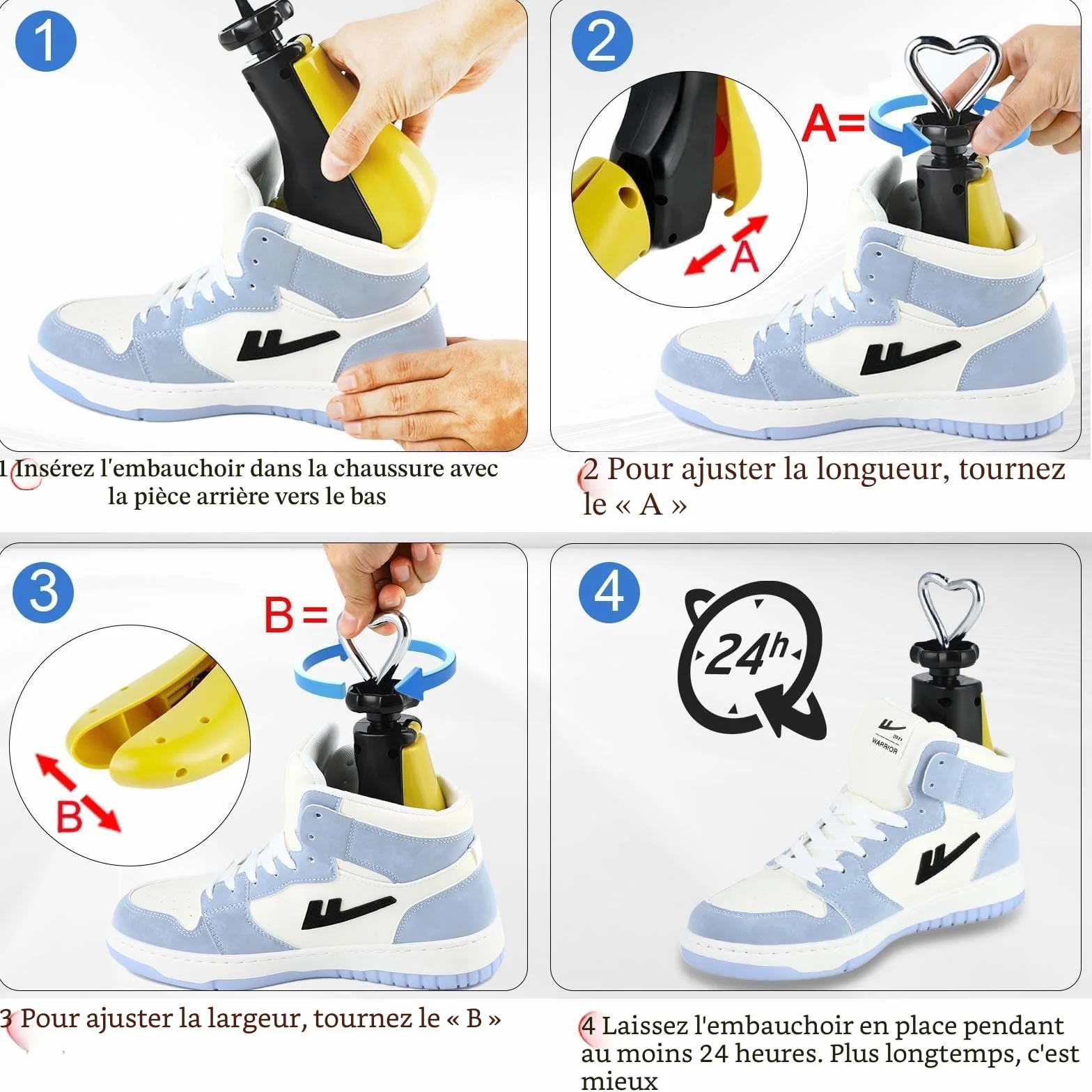Embauchoirs à Chaussures Homme Femme, Agrandisseur Chaussure, Paquet de 1