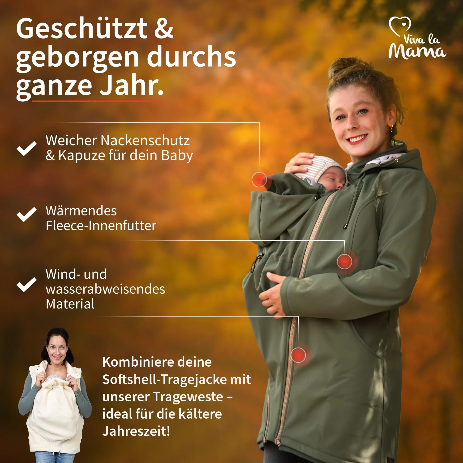 MELLORY Veste fonctionnelle toutes saisons maman bébé maternité portage