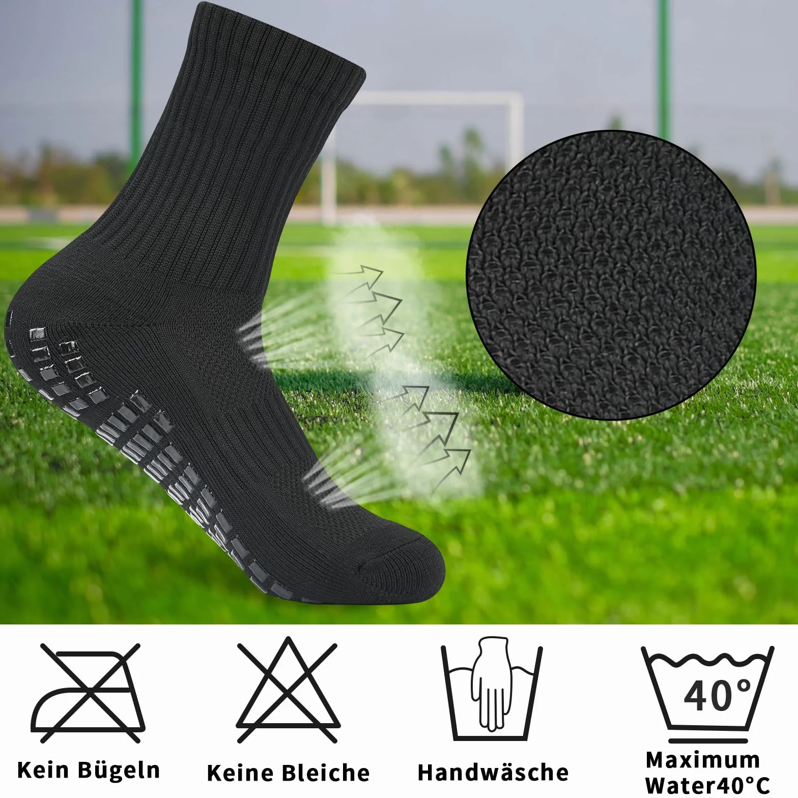 Chaussettes de football antidérapantes pour enfants, lot de 3 paires, tailles 31-34/35-38