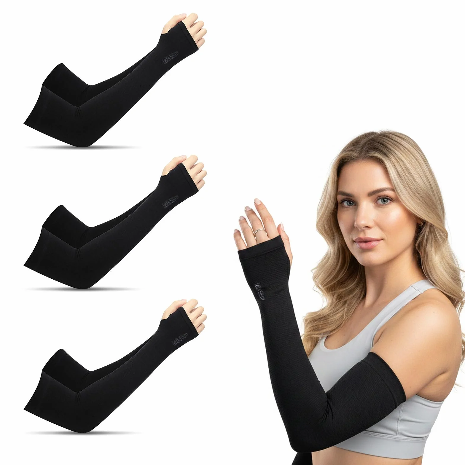 Manchette Bras Anti UV Protection, Manches Tatouage pour Volley-ball Cyclisme Basketball, Manchon Bras Homme & Femme 3 Paires