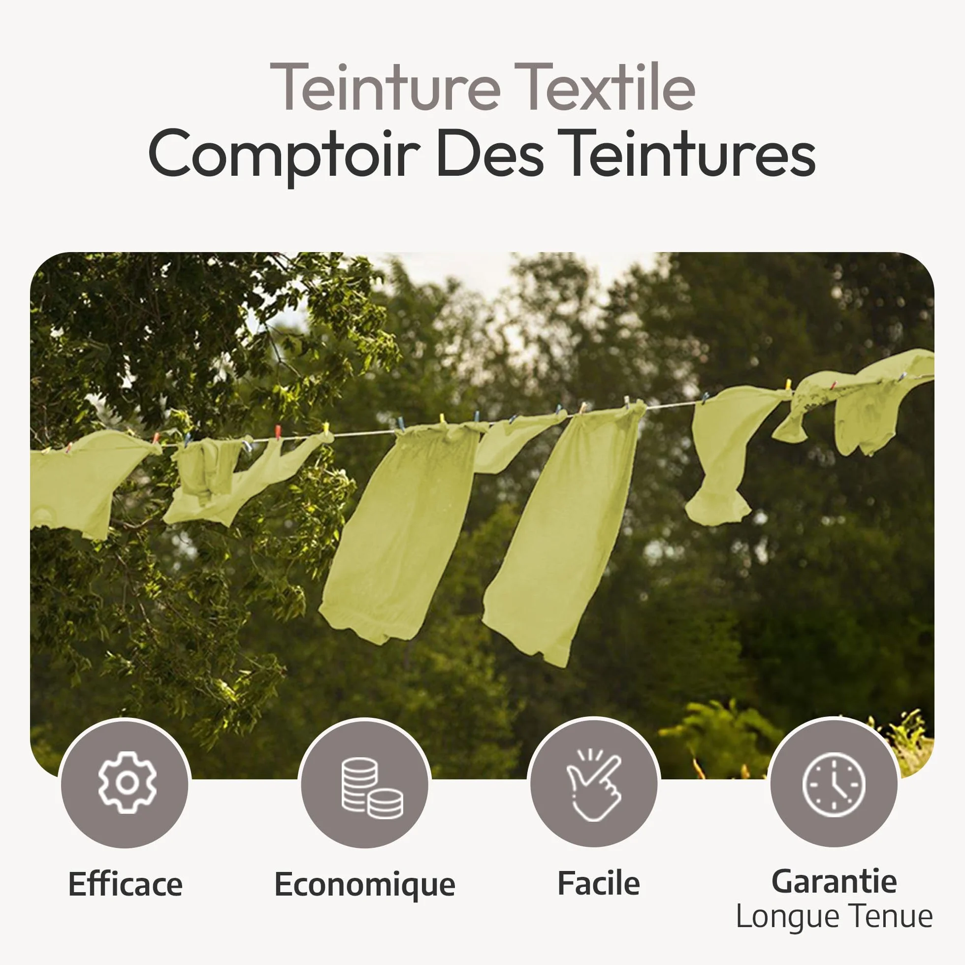 Teinture Textile – Mélange Madras (pour 2kg linge) – Teintures Durables pour Draps, Serviettes et Nappes – Facile à Utiliser en Machine à Laver ou à la Main
