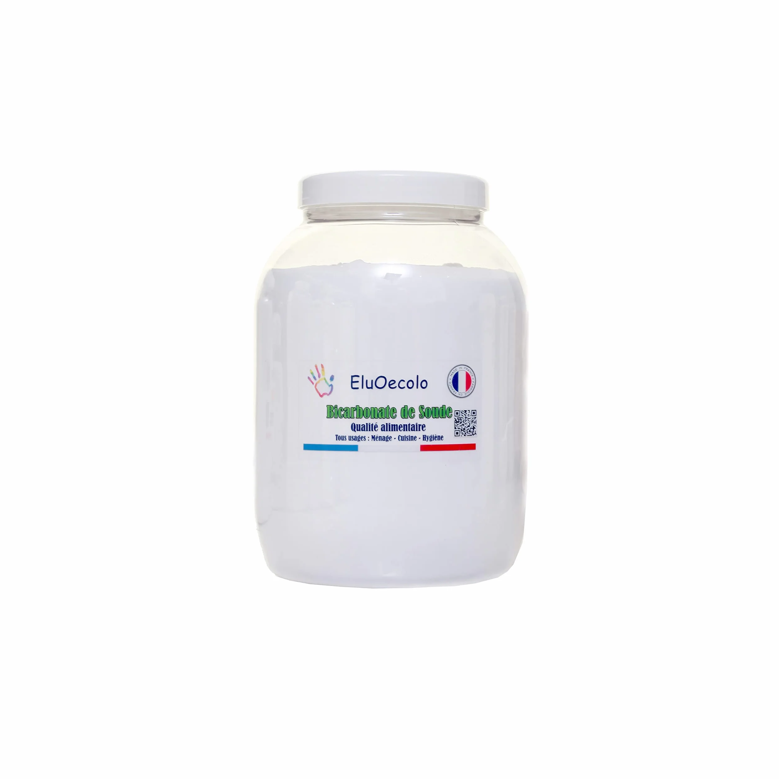 Made in France - Bicarbonate de Soude 3kg EluOecolo - Qualité alimentaire - Tous usages - Maison/Hygiène/Cuisine - Doseur à l'intérieur - Conditionné dans un CAT