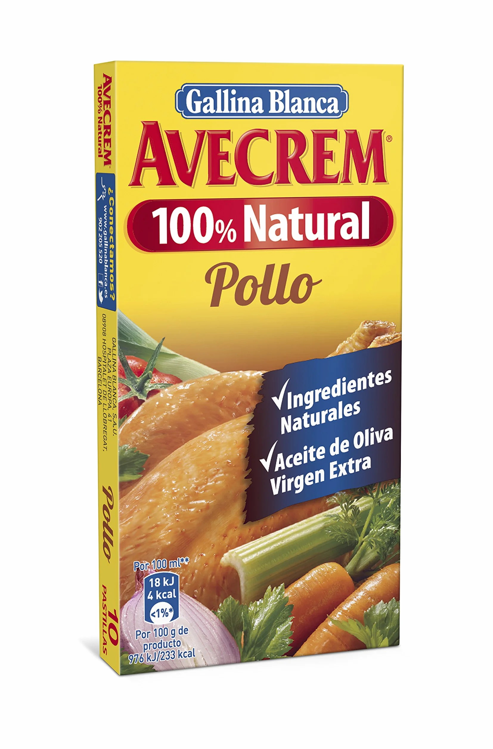 Gallina Blanca - Avecrem Poulet 100% Naturel - [Pack de 3]