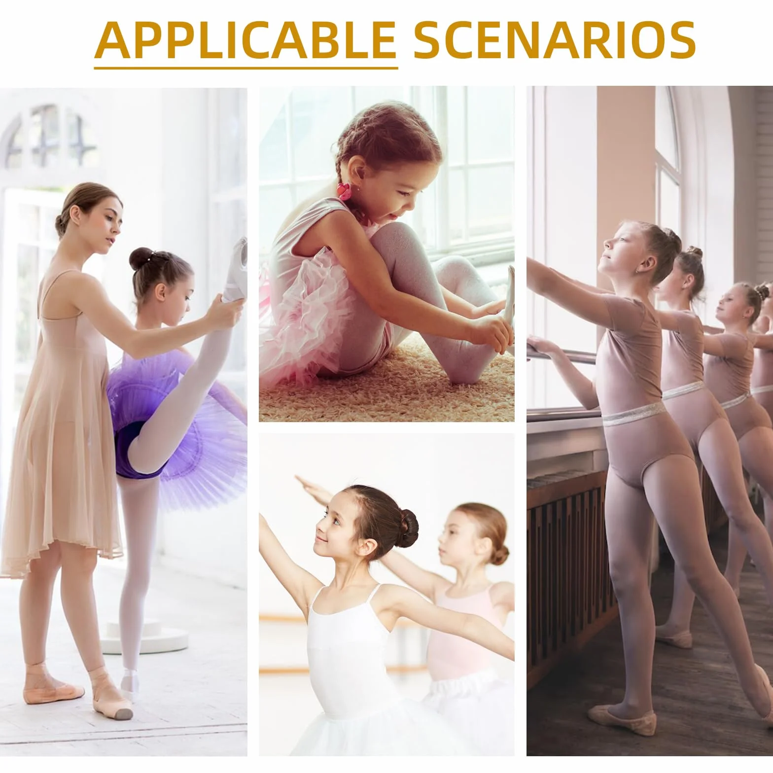 Acfoda Chaussures de Danse Fille Classique Cuir Semelle Complète Chaussons Ballet Ballerine