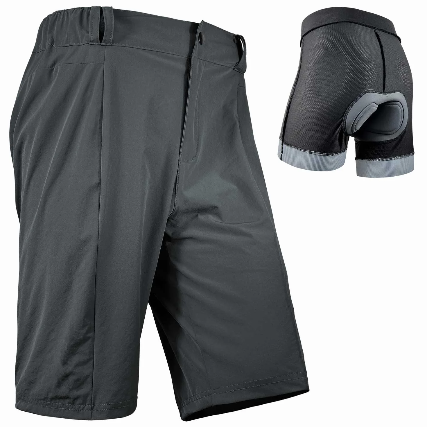 Wulibike Shorts de Vélo de Montagne 2 en 1 avec Rembourrage pour Hommes