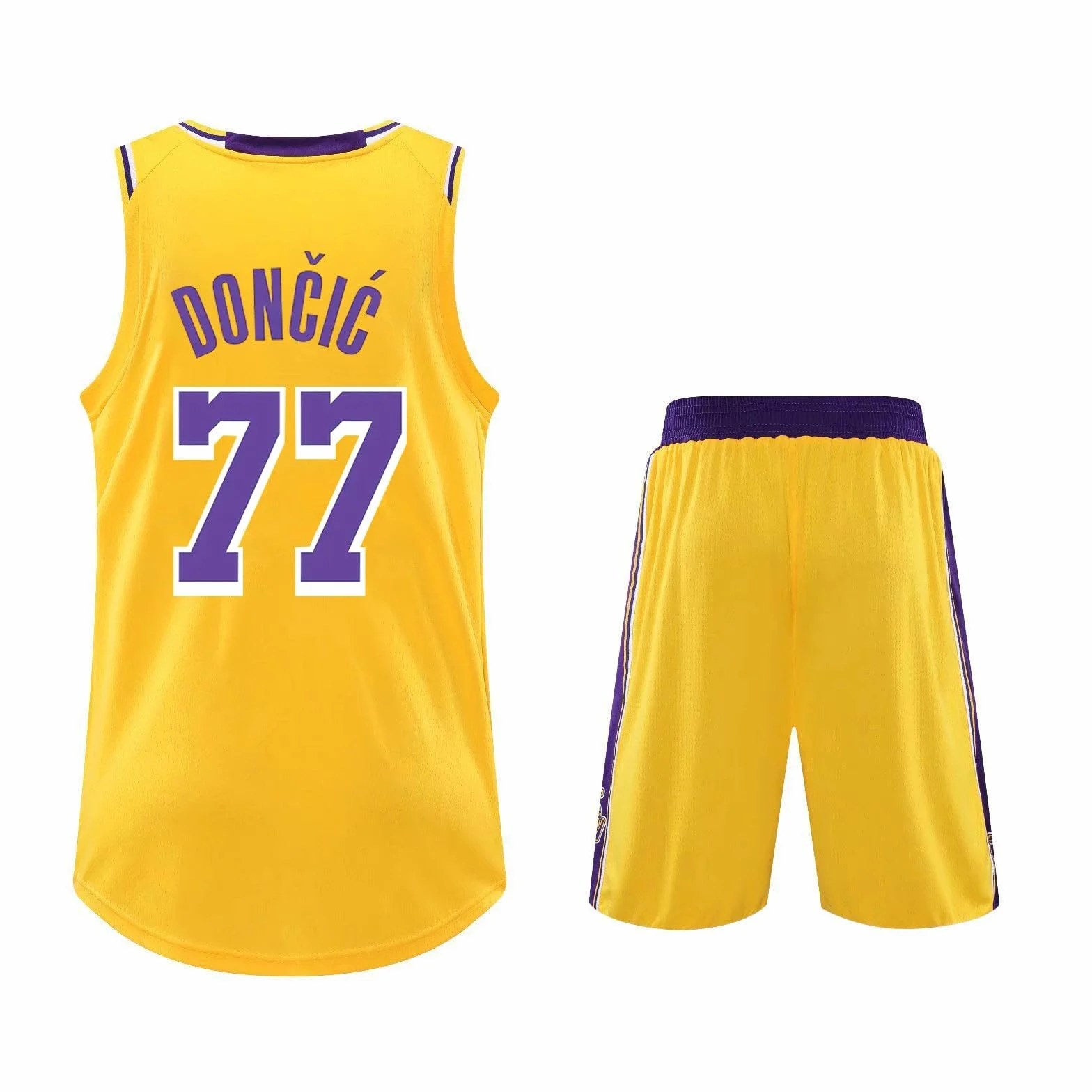 Maillot Basket Enfant-Adulte 2 Pièces 2025 Bleu Coupe Ajustée Col Rond Manche Courte Évacuation Humidité Respirable