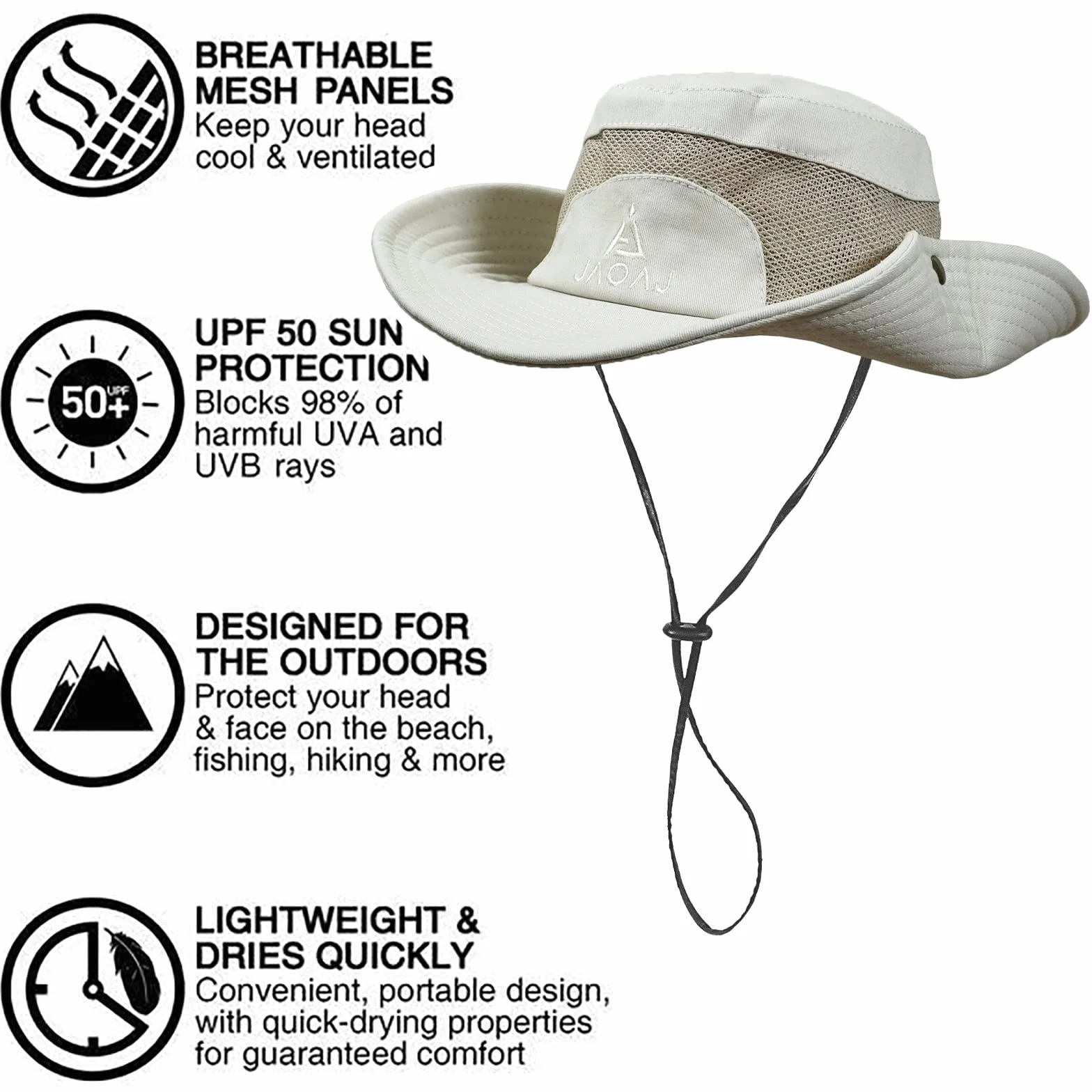 Chapeau Soleil Bob Pliable Anti UV Hommes Plage Ajustable Casquette Safari Pêche