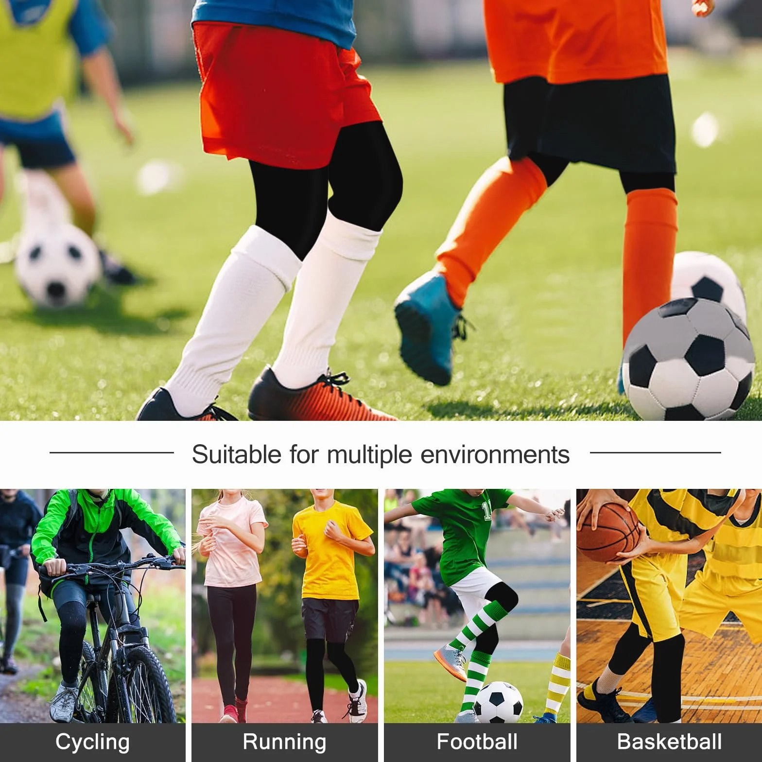 Leggings de Compression pour Jeunes Garçons, Pantalon de Sport pour Basket-Ball et Football, 6-14 Ans