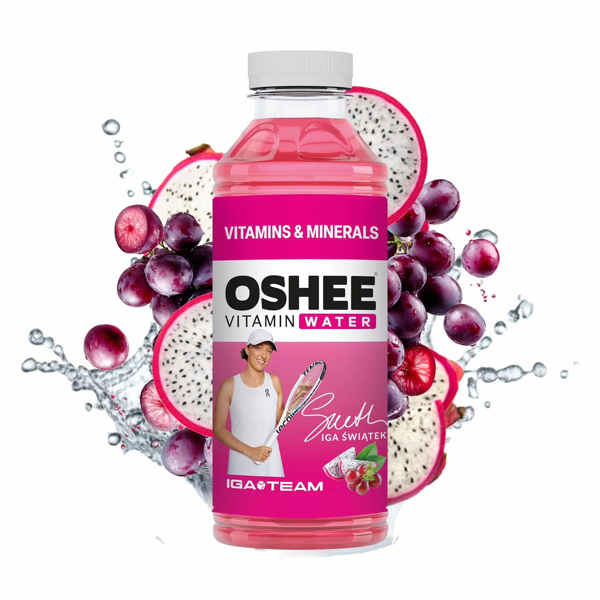 Oshee Vitamine Water - Saveur raisin rouge et fruit du dragon - 555 ml (lot de 6)