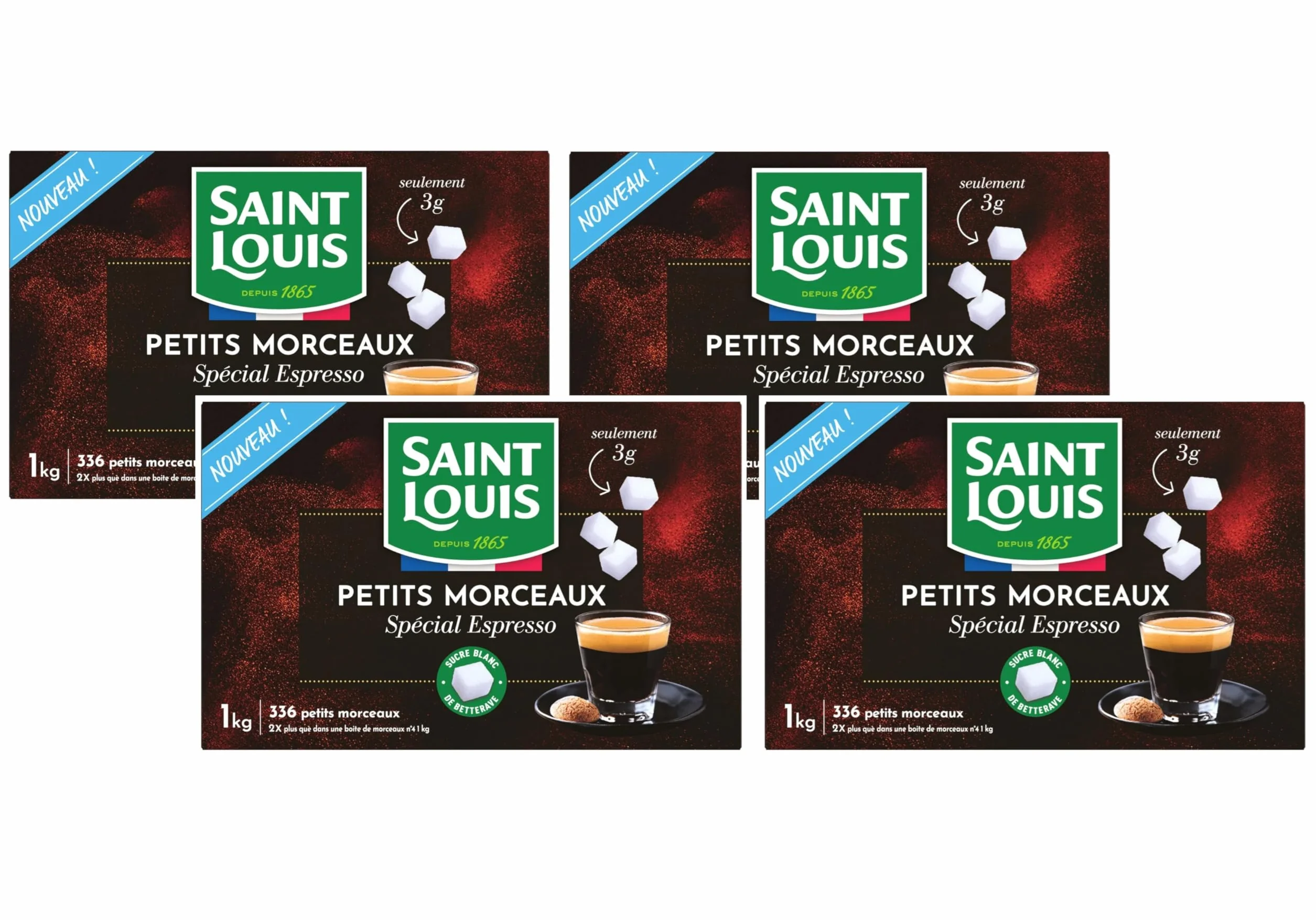 Saint Louis sucre petits morceaux spécial Espresso 1kg - Lot De 4 - Vendu Par Lot - Offre Spéciale