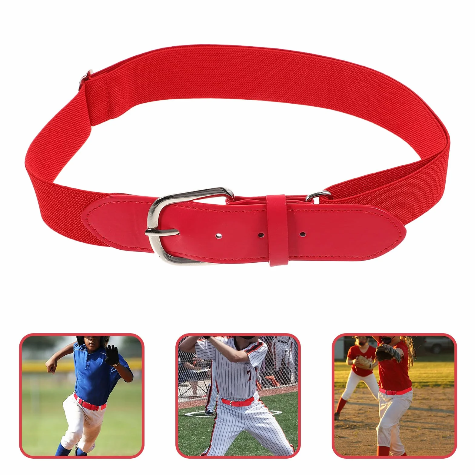 Veemoon Ceinture de Baseball Extensible Rouge pour Garçon, Alliage Ajustable, Accessoire Sport Baseball et Softball