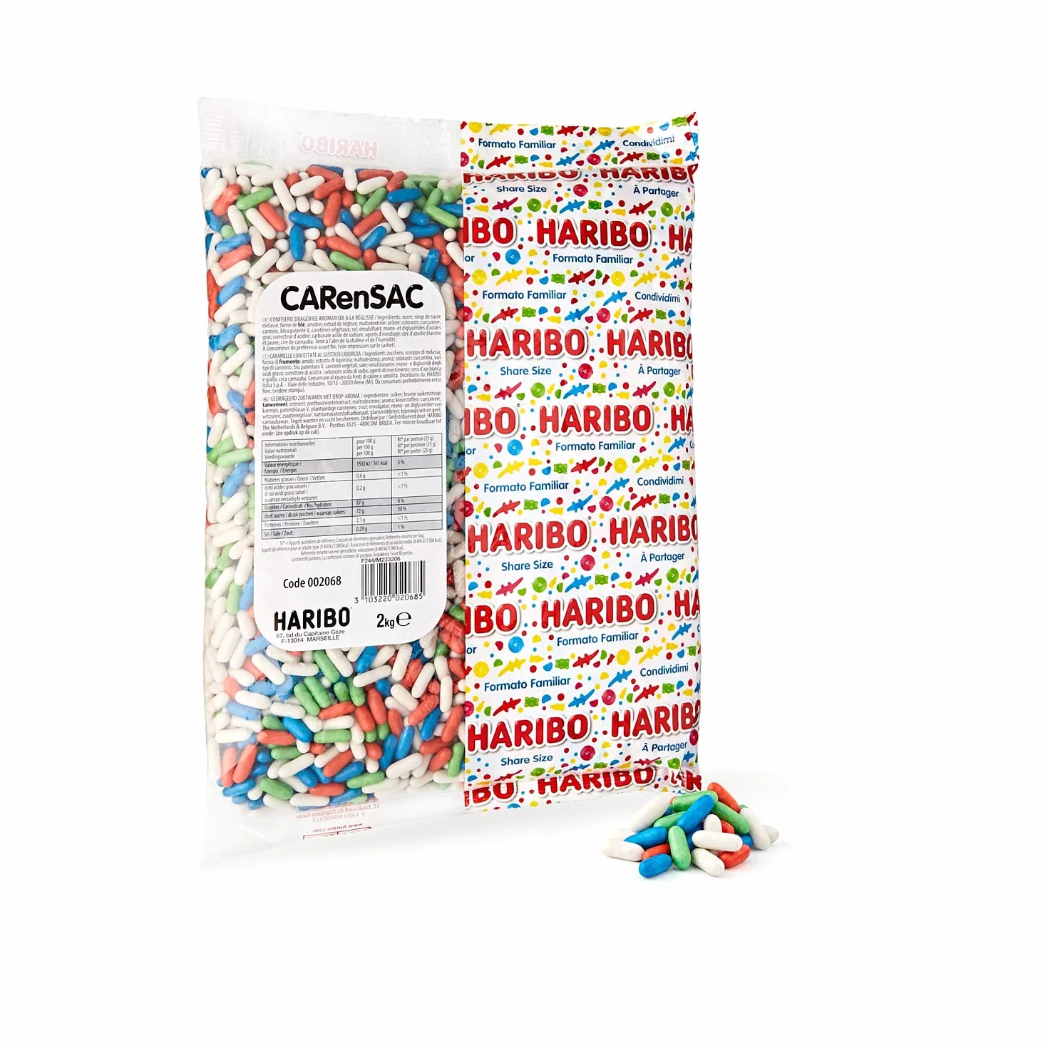 HARIBO - Car en Sac – Bonbons à la Réglisse – Sachet Vrac 2 kg