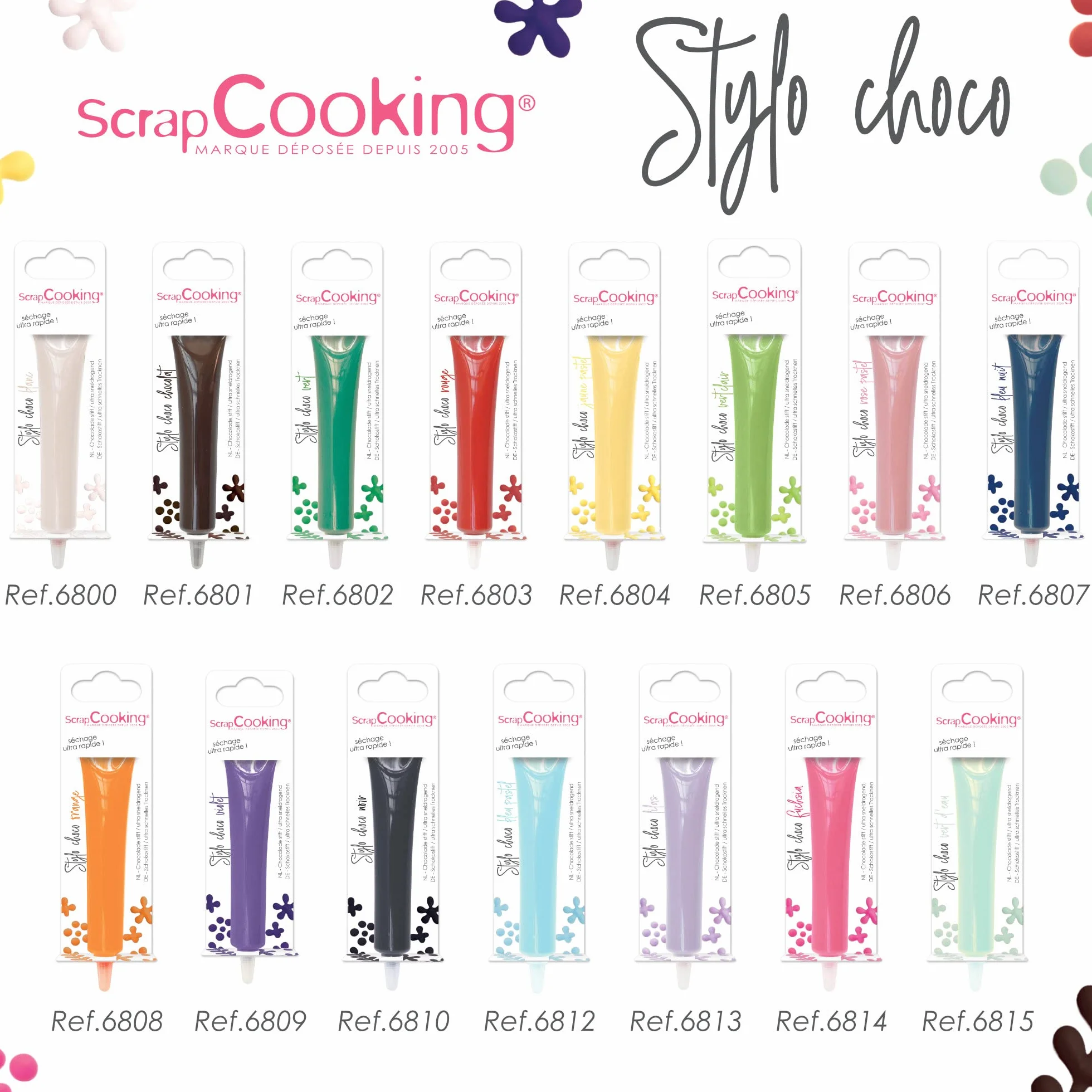ScrapCooking - Stylo Choco Rouge - Crayon Alimentaire Pâtisserie 25 g - Stylo Décoratif Comestible - Écrire & Dessiner sur Desserts, Gâteaux & Biscuits Noël Anniversaire - 6803