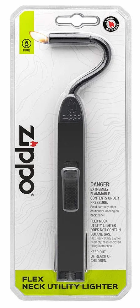 Zippo Allume Bougie – Noir – Rechargeable au gaz – Col Flexible – Revêtement caoutchouté – Briquet-Bougie résistant au Vent