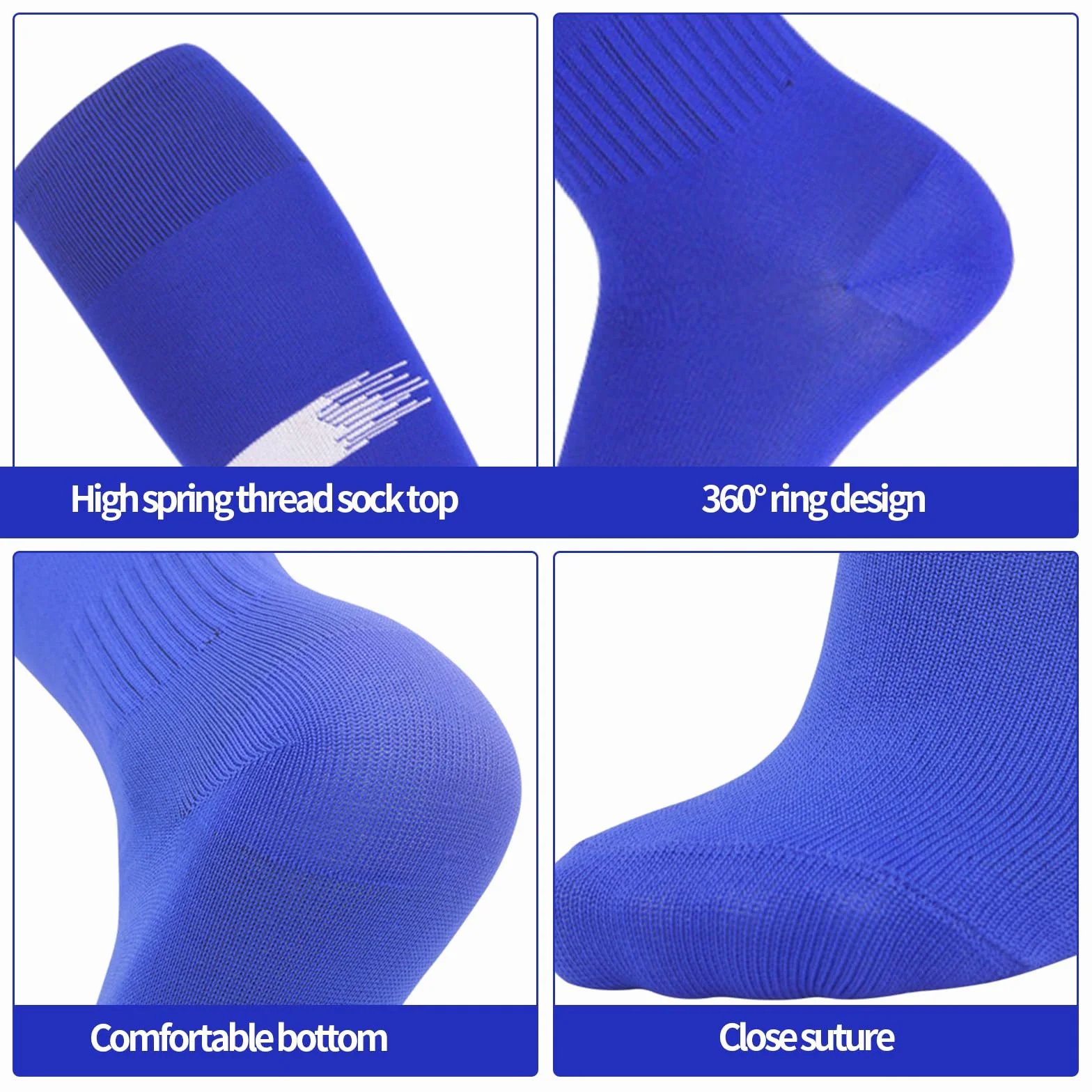 Chaussettes de football pour enfants, athlétiques, longues, respirantes, rayées à hauteur du genou, 3 paires