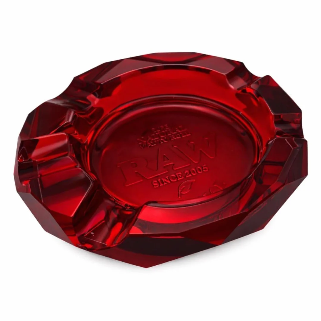 Cendrier en Verre Rouge Rubis