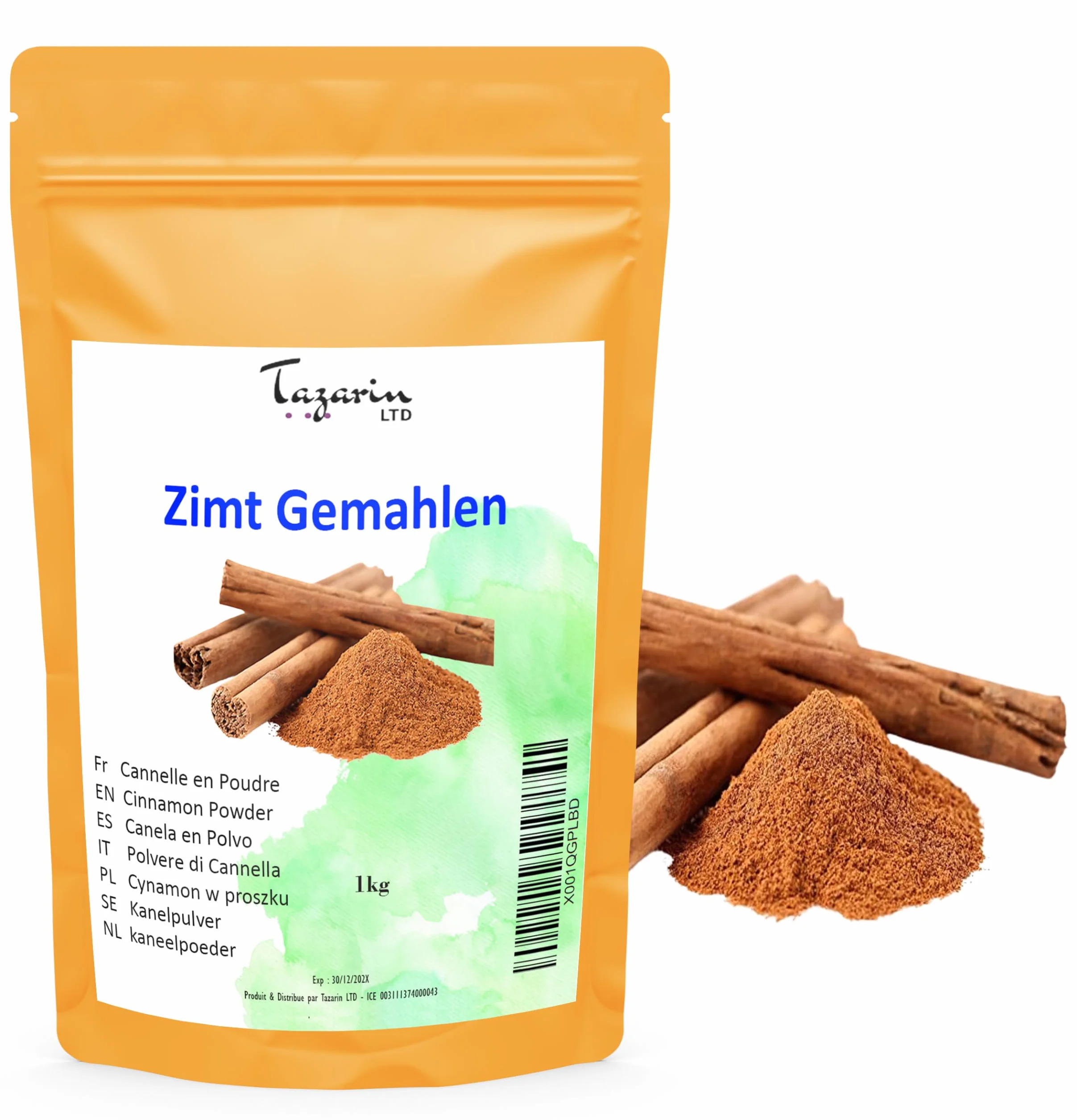 1kg Cannelle en Poudre - Cannelle de Ceylan Moulue - Arôme & Goût Intense - 100% Naturel, Pur et Sans Additifs - TazarinLtd