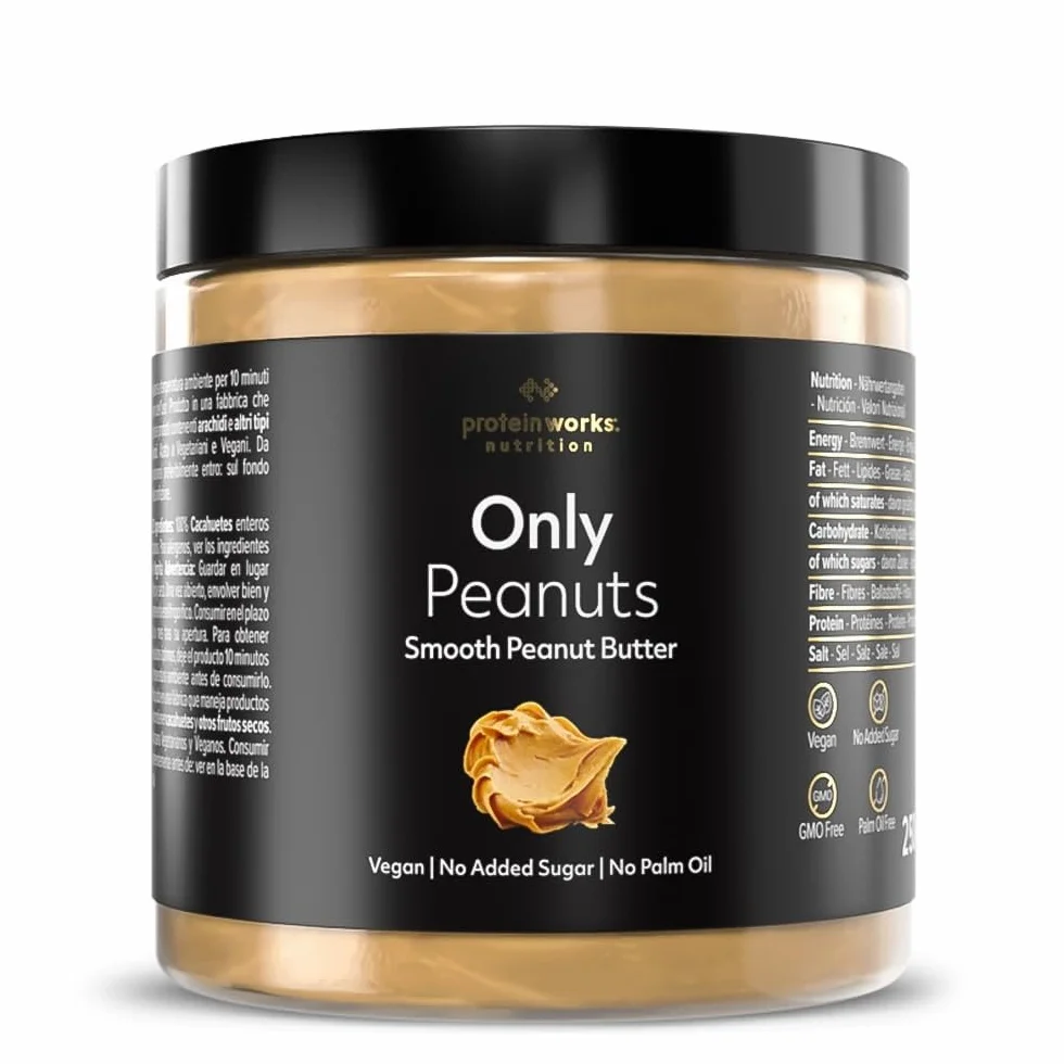 THE PROTEIN WORKS Beurre de Cacahuètes 100% Naturel sans Sucre Ajouté Lisse 250 g FODPEASM250G