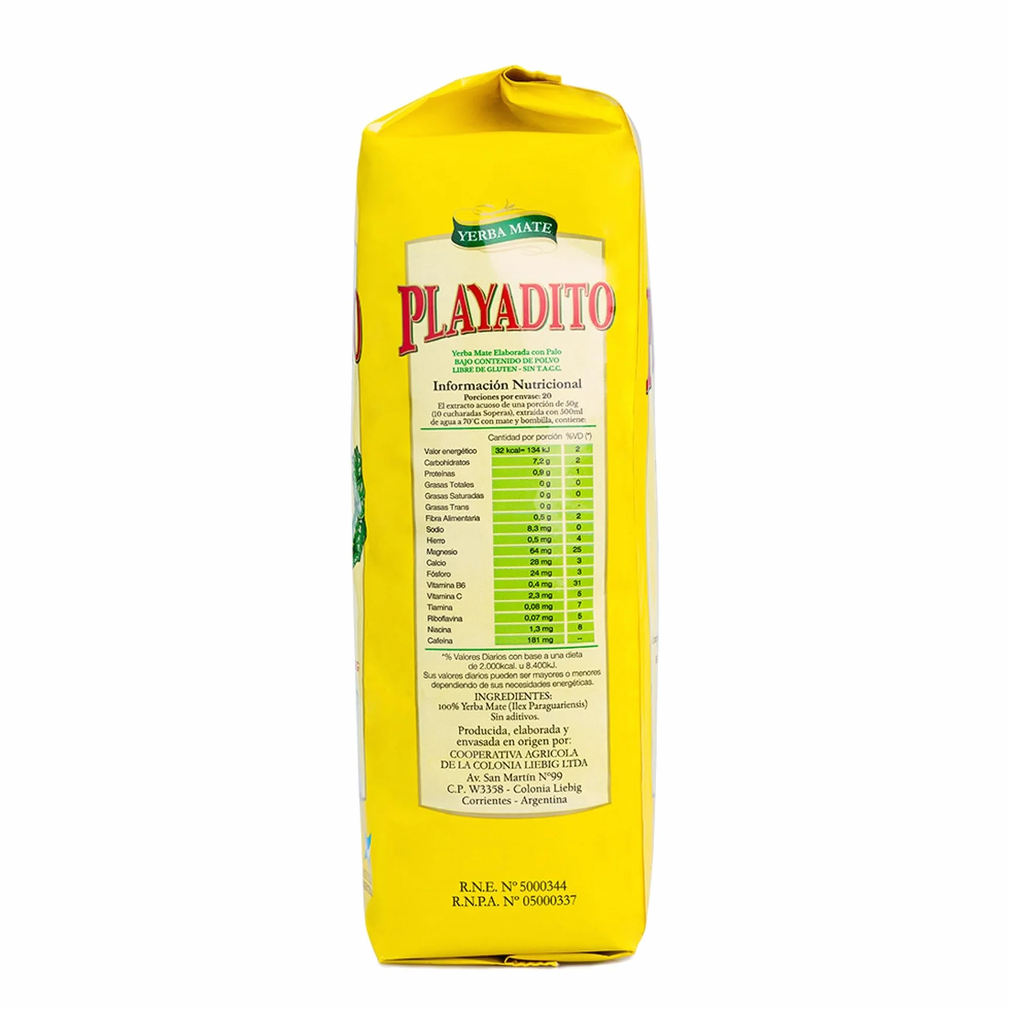 Playadito Yerba Maté 1 kg – Pack de 3, Maté argentin en vrac avec tiges (con palos), boisson énergisante naturelle, préparation chaude ou froide