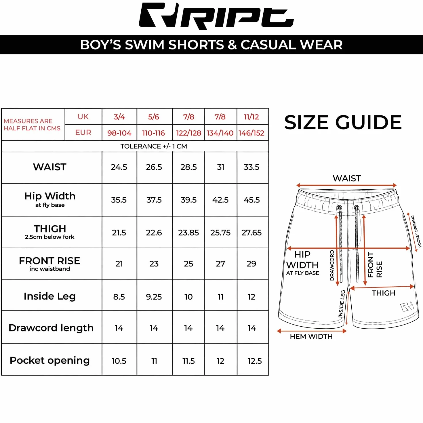 RIPT Performance Garçons Short de Bain à séchage Rapide UV 50