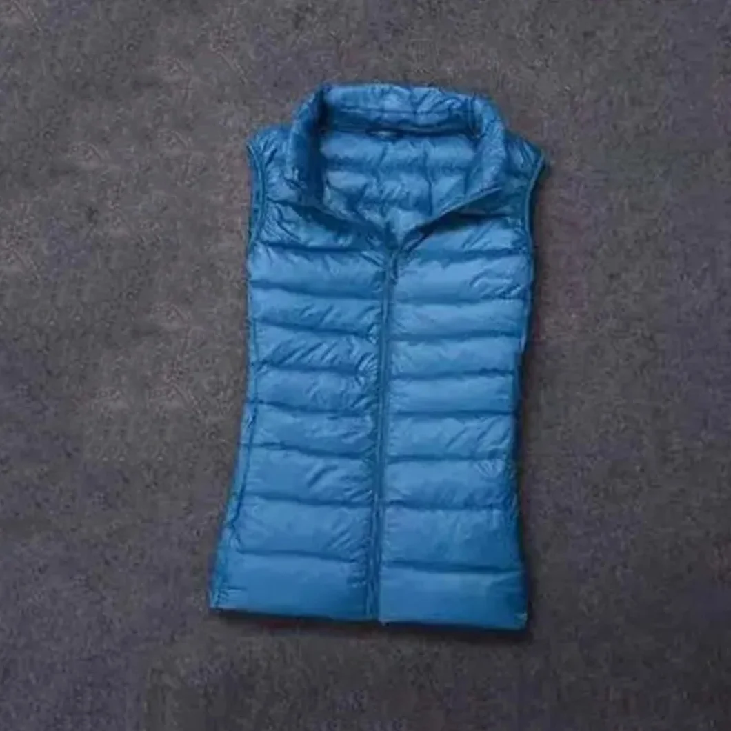 Doudoune Femme Sans Manches Gilet Chaud Plumes Canard Blanc Manteau