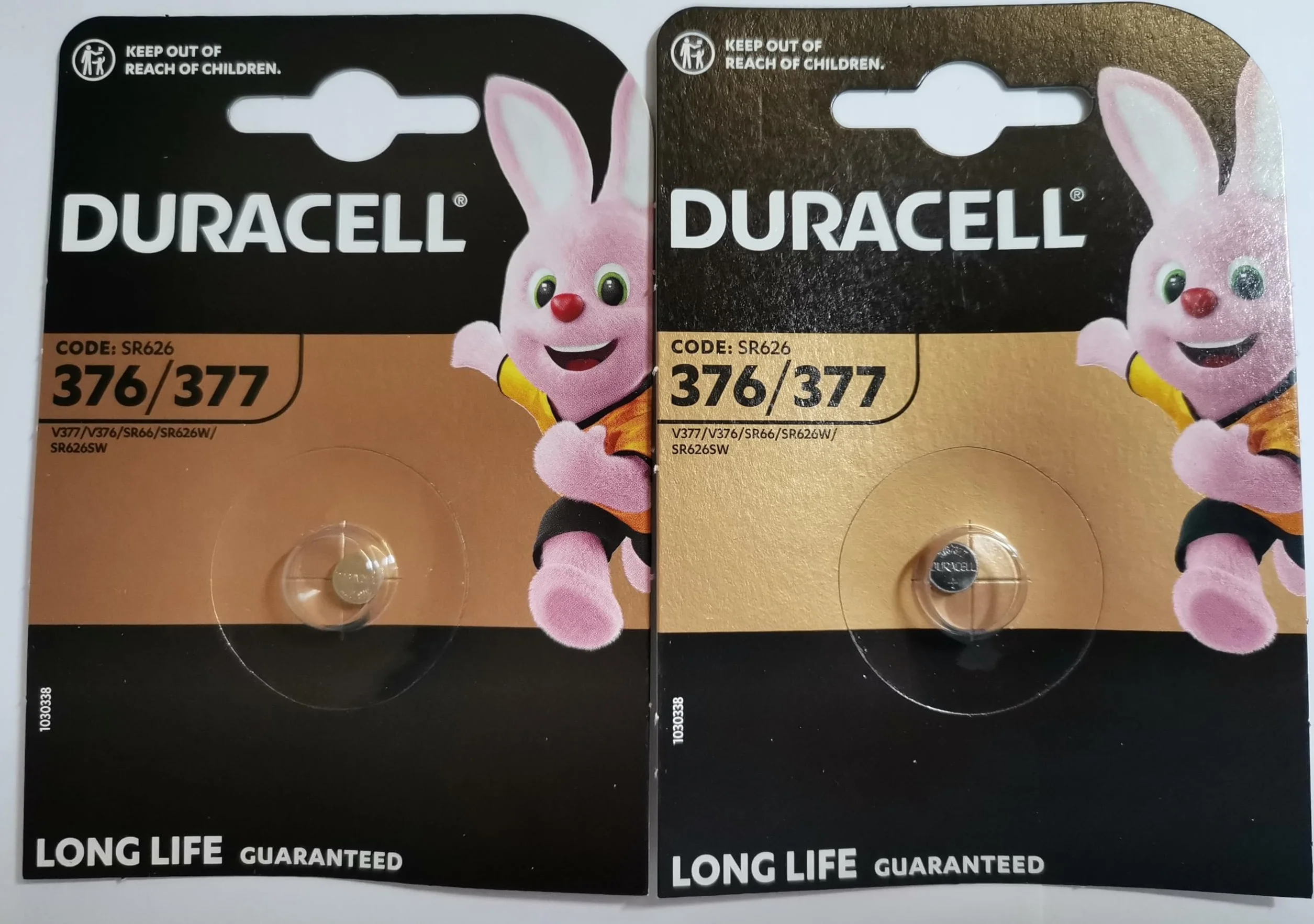 Duracell 377 SR626SW Lot de 2 piles à oxyde d'argent 1.55 V pour montre