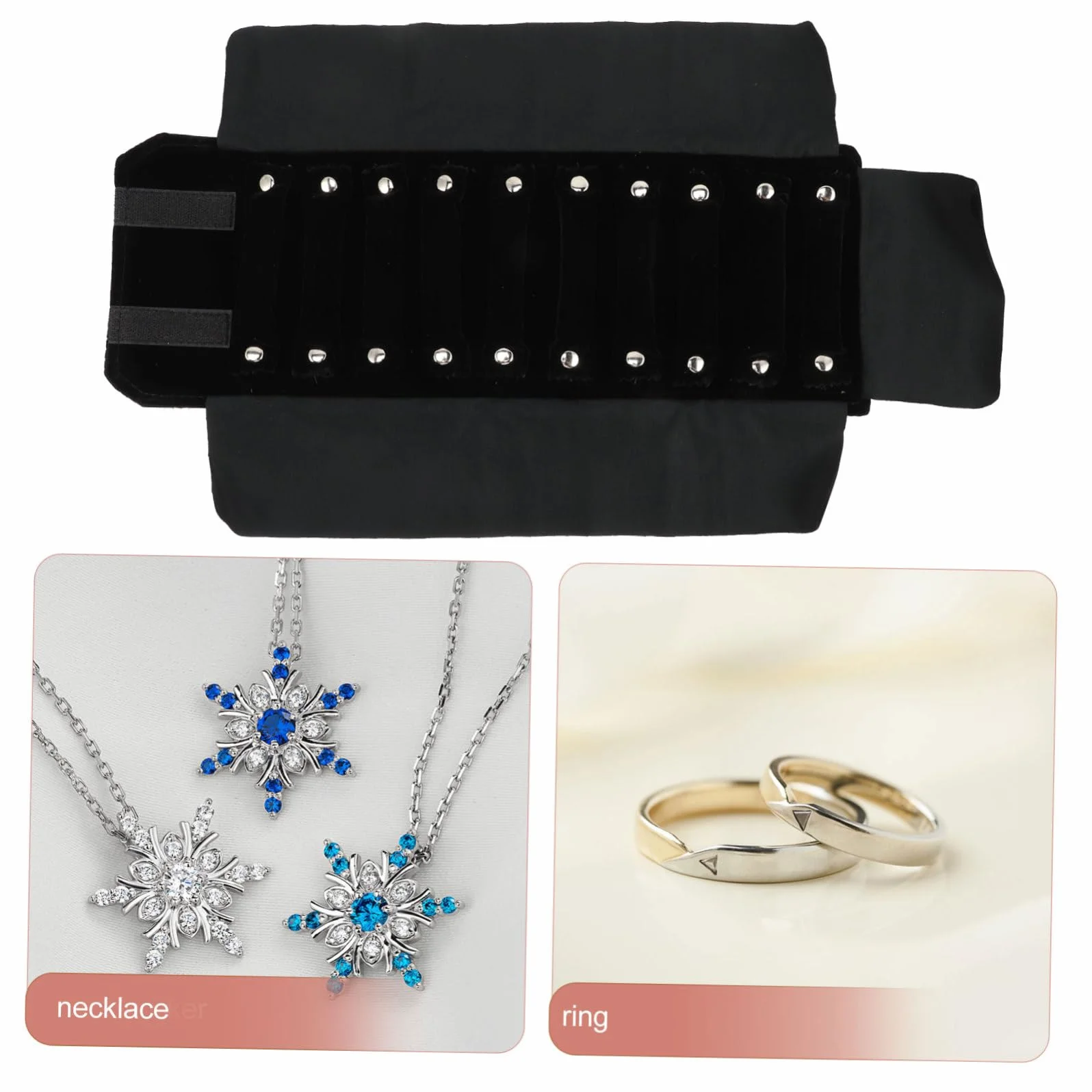 Alipis 3 pièces Organisateur de voyage pour bijoux Pochette pour anneaux et accessoires de rangement